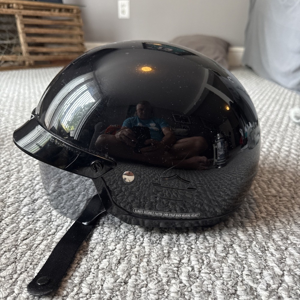 Genuine Harley Davidson Half Helmet with retractable clear shield HD-S1V Size XS
